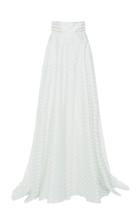 Luisa Beccaria Organdy Striped Full Length Skirt