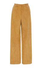 Khaite Charlize Suede Mid-rise Straight-leg Pants