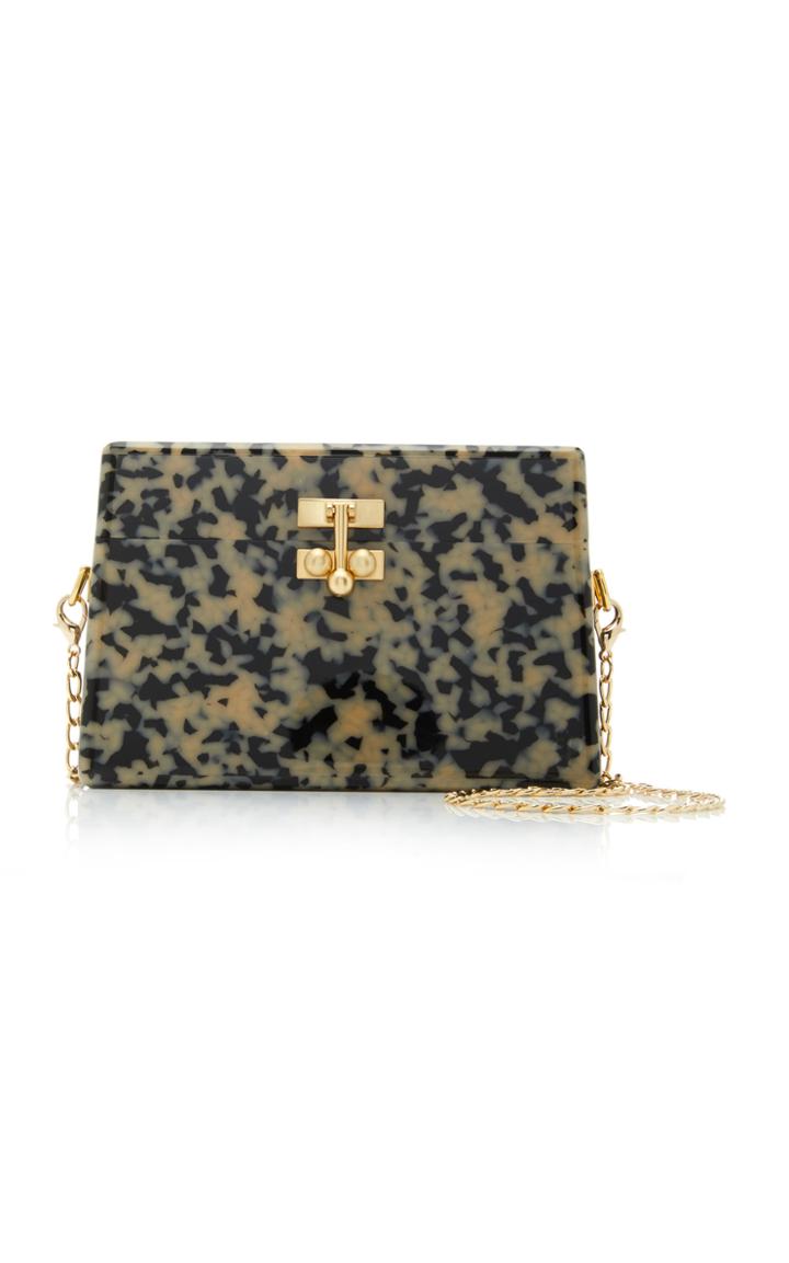 Edie Parker Miss Mini Tortoise Print Acrylic Bag