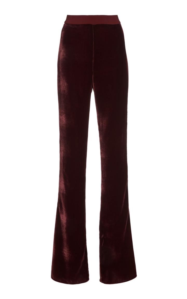 Cushnie High-rise Velvet Flared Pants Size: 6