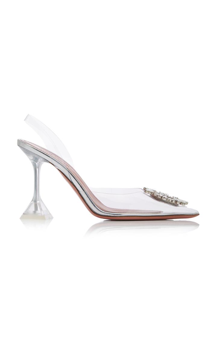 Amina Muaddi Begum Crystal-embellished Pvc Slingback Pumps