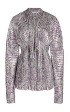 Moda Operandi Paco Rabanne Metallic Floral Statement Sleeve Blouse