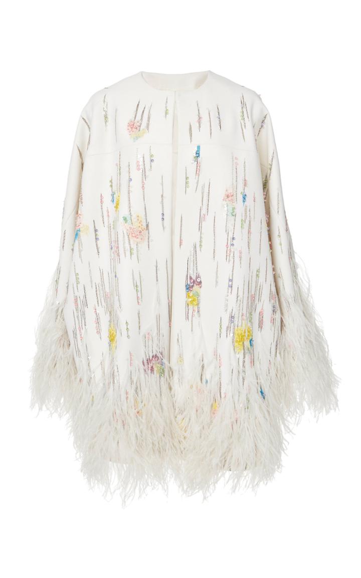 Valentino Bead And Feather Embellished Jacket