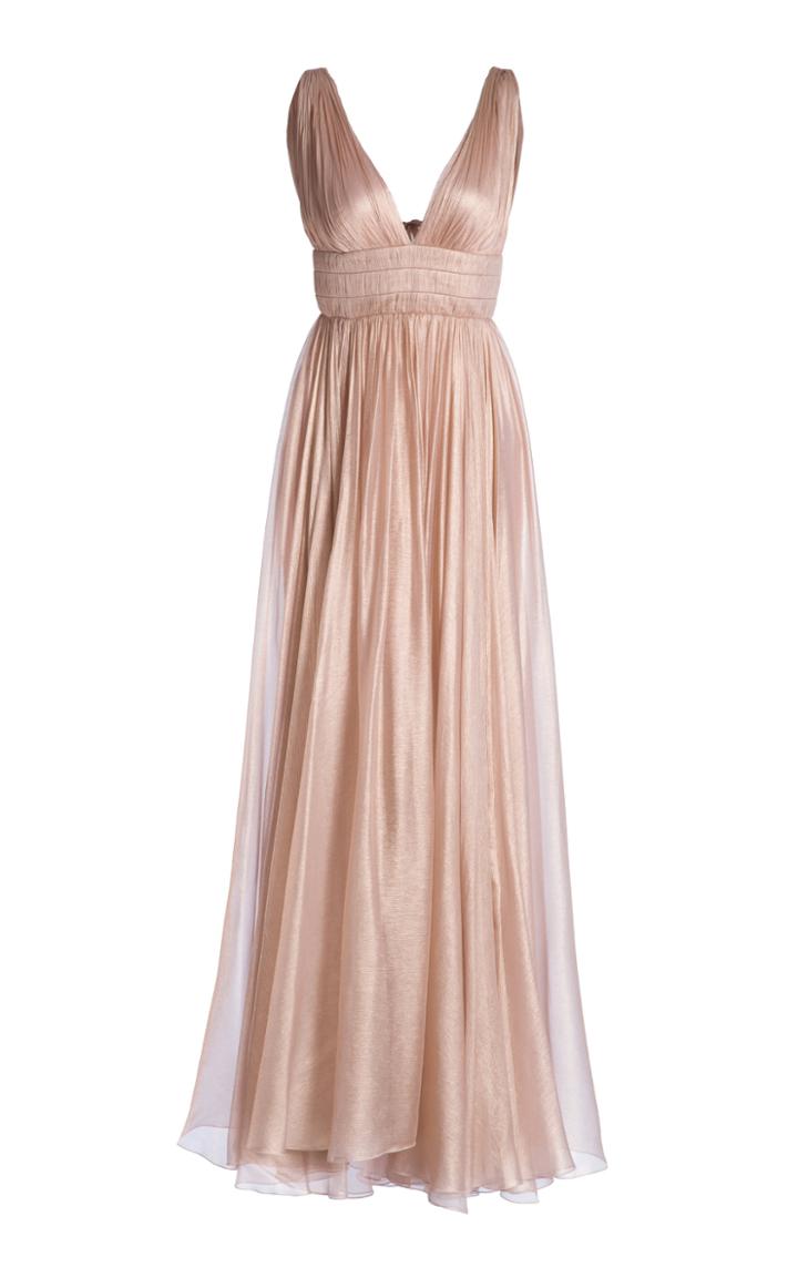 Maria Lucia Hohan Zeliha V-neck Silk Chiffon Maxi Dress