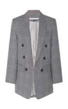 Veronica Beard Bexley Double-breasted Plaid Linen-blend Jacket