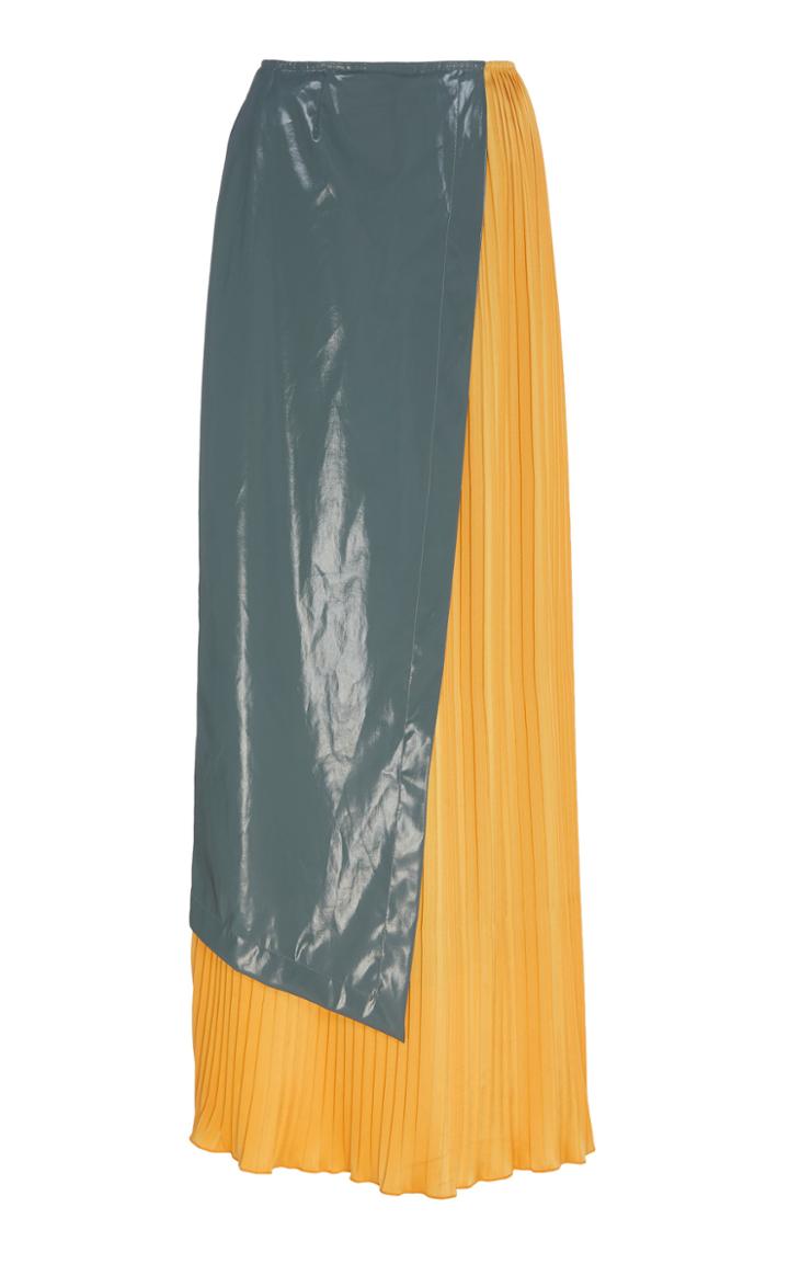 Moda Operandi Paris Georgia Snap Pleated Maxi Skirt Size: Xs