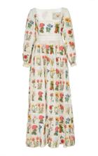 Agua By Agua Bendita Curuba Embroidered Floral Linen Dress