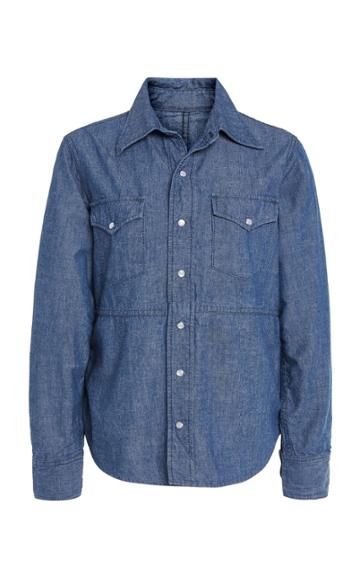 B Sides Cotton-chambray Shirt Size: Xs