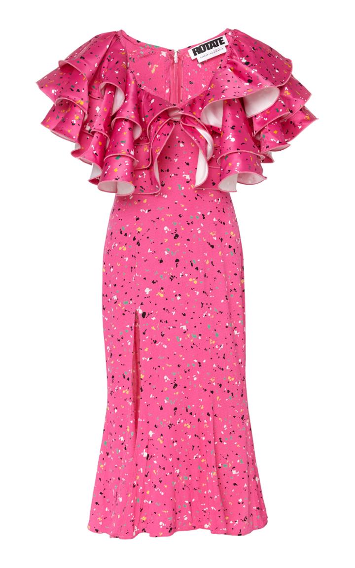 Rotate Carmen Ruffled Midi Dress