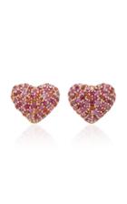 She Bee 14k Gold And Sapphire Heart Stud Earrings