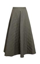 Lake Studio Quilted Twill Midi A-line Skirt