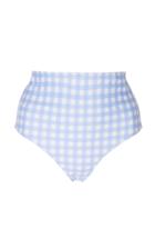 Moda Operandi Ephemera Lycra Sky Gingham High Waisted Bikini Bottom Size: 36