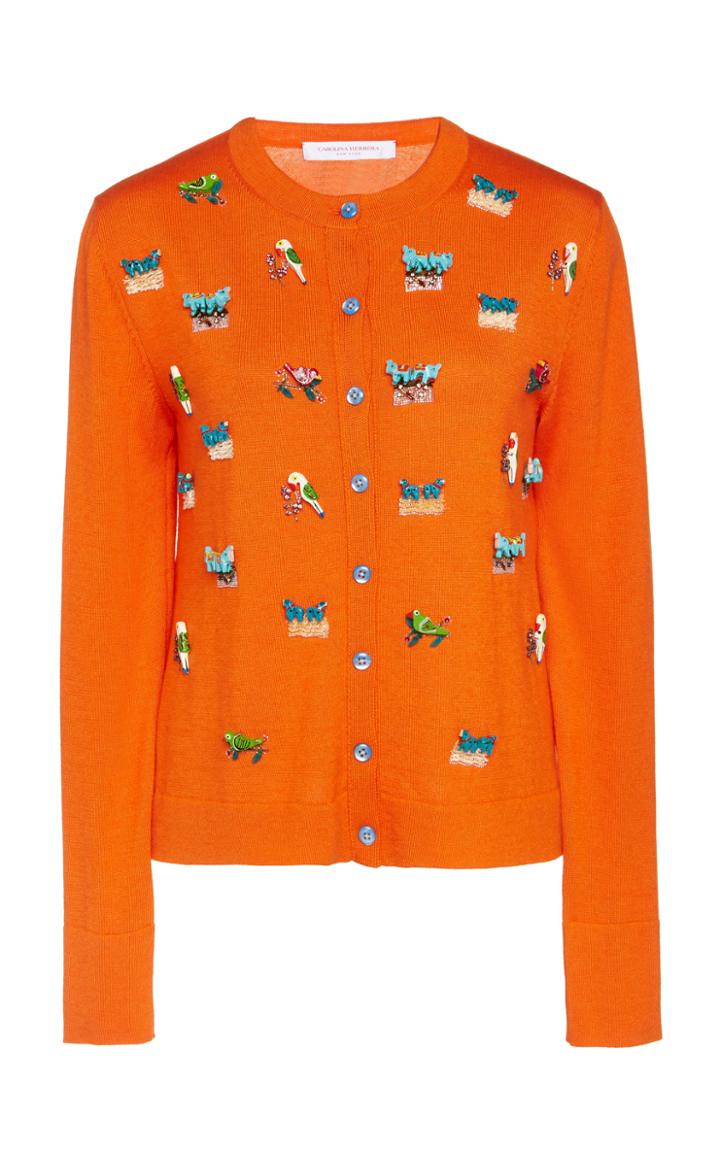 Carolina Herrera Embellished Knit Cardigan