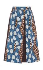 Alexandre Blanc Patterned Crepe De Chine Skirt