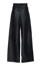 Marni High Rise Wide Leg Leather Trousers