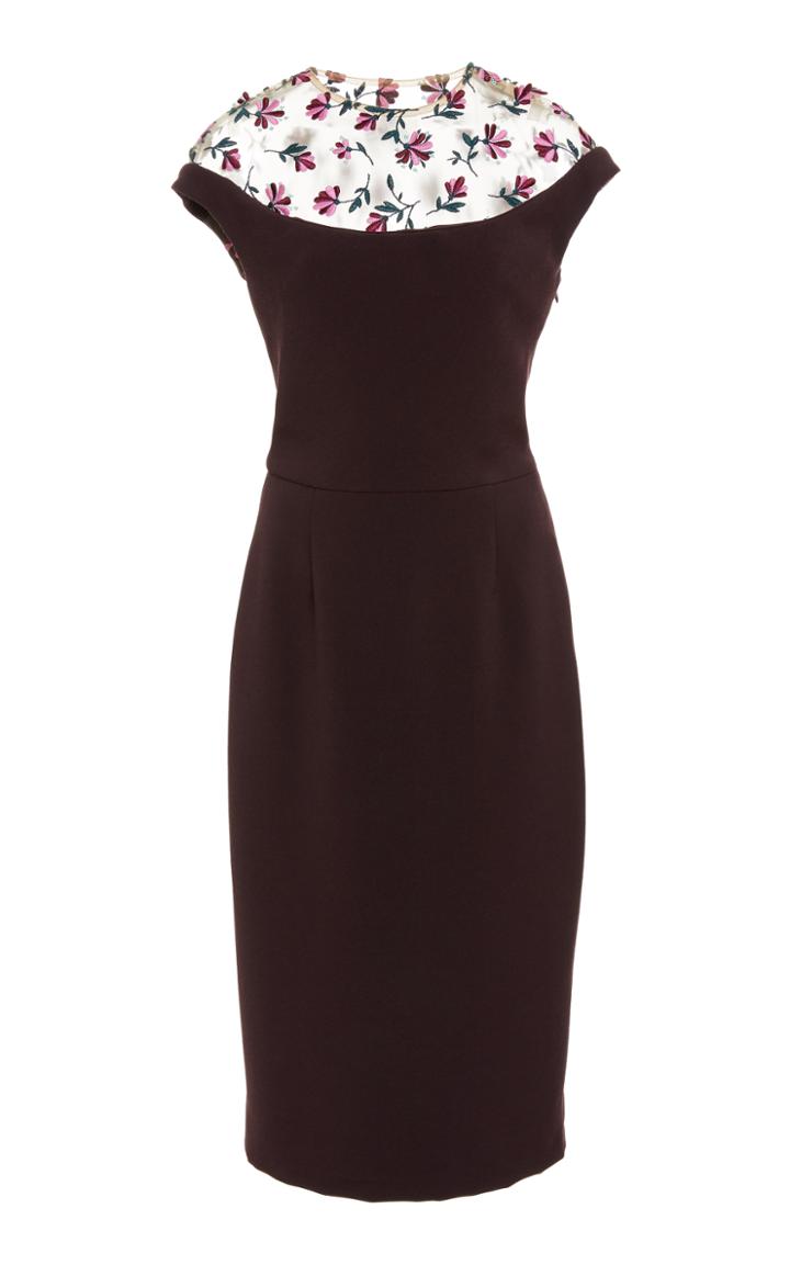 Lela Rose Tulle Yoke Fitted Dress