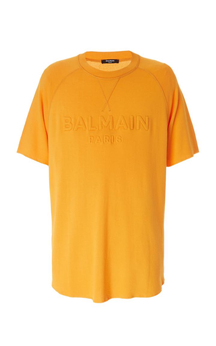 Balmain Balmain Embossed Raw Edge T-shirt