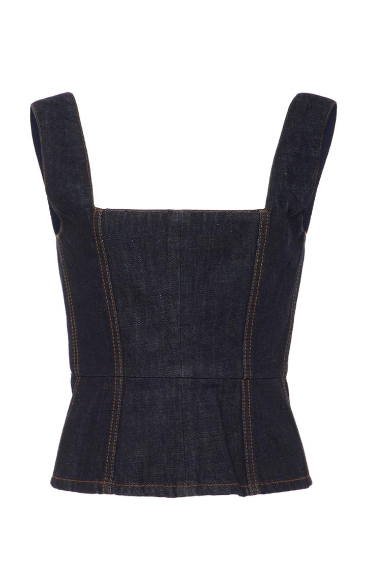 Alexachung A-embellished Zip Denim Corset