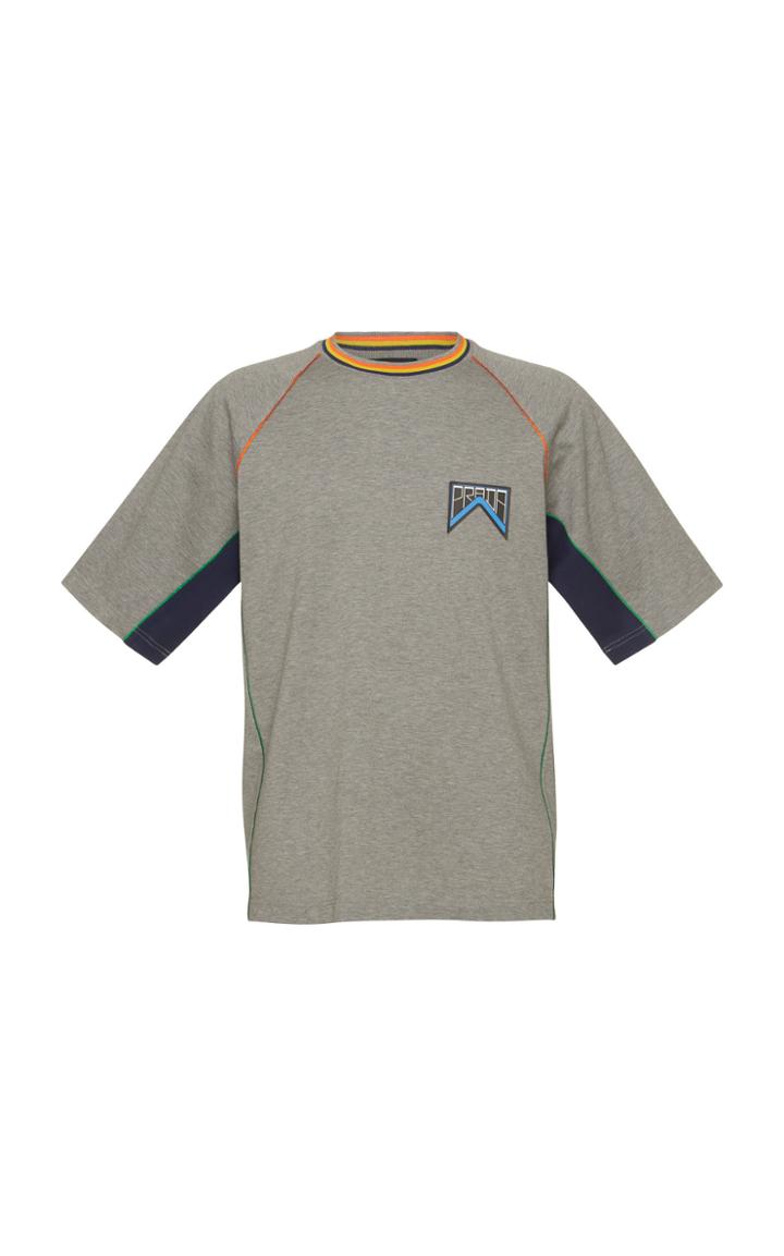 Prada Grey Raglan-sleeve Pique T-shirt