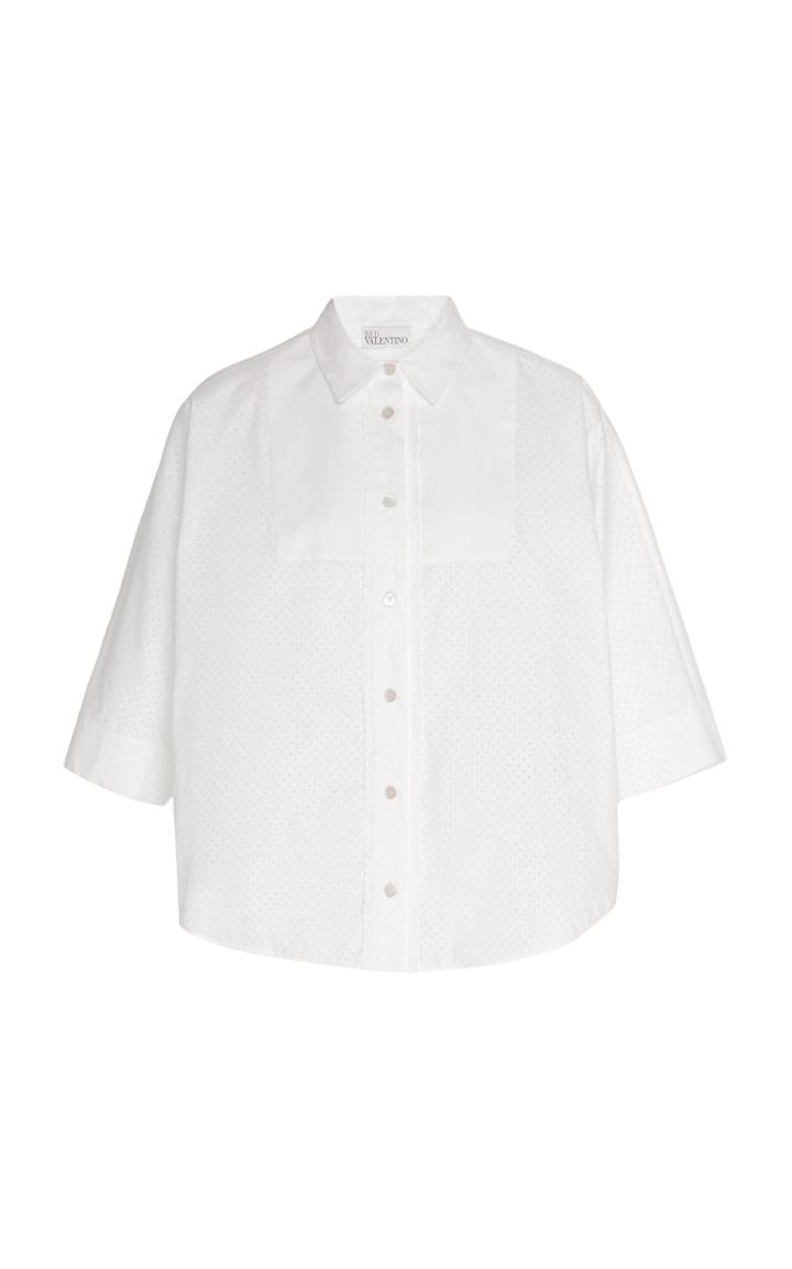 Moda Operandi Red Valentino Anglias Broderie Button-front Linen Top Size: 36