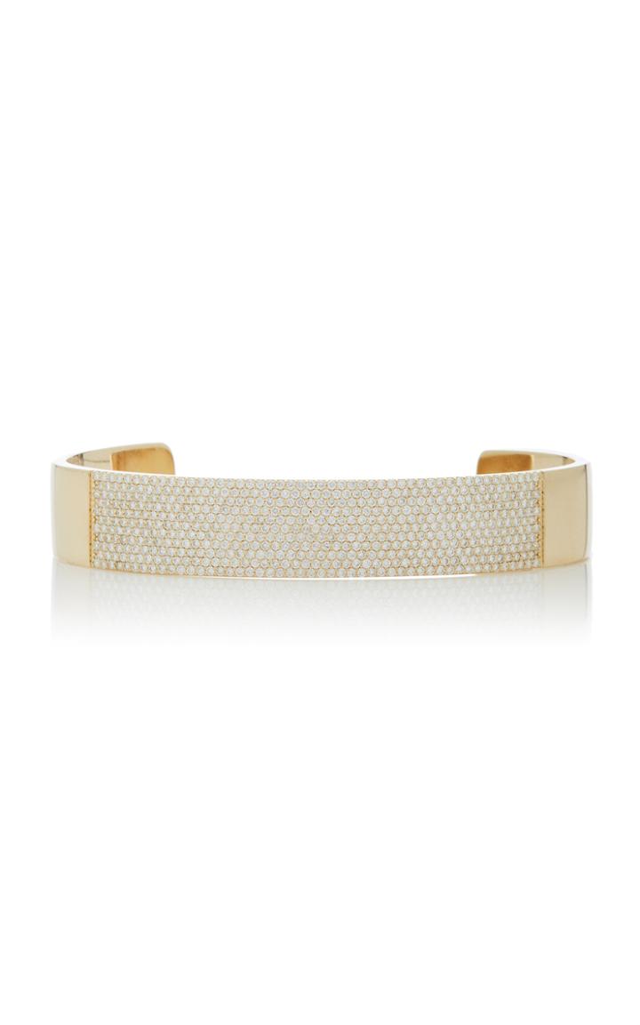 The Last Line 14k Yellow Gold And Pave Diamond Cuff