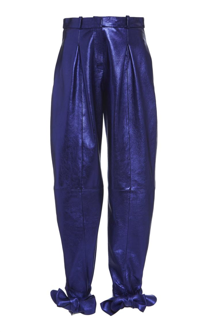 Attico Faux Leather Ankle Pants