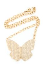 Sheryl Lowe 14k Yellow Gold Butterfly Necklace