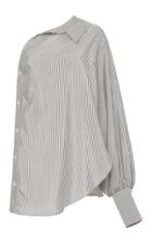 Jonathan Simkhai Silk Stripe One Sleeve Blouse
