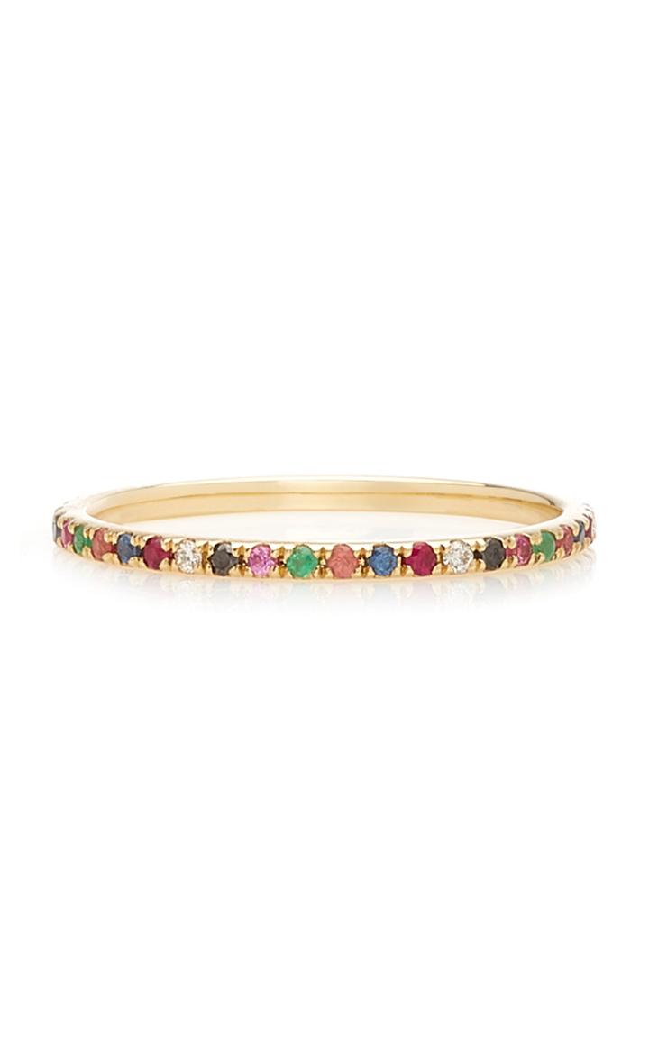 Ef Collection Rainbow 14k Yellow-gold Diamond Eternity Band Ring