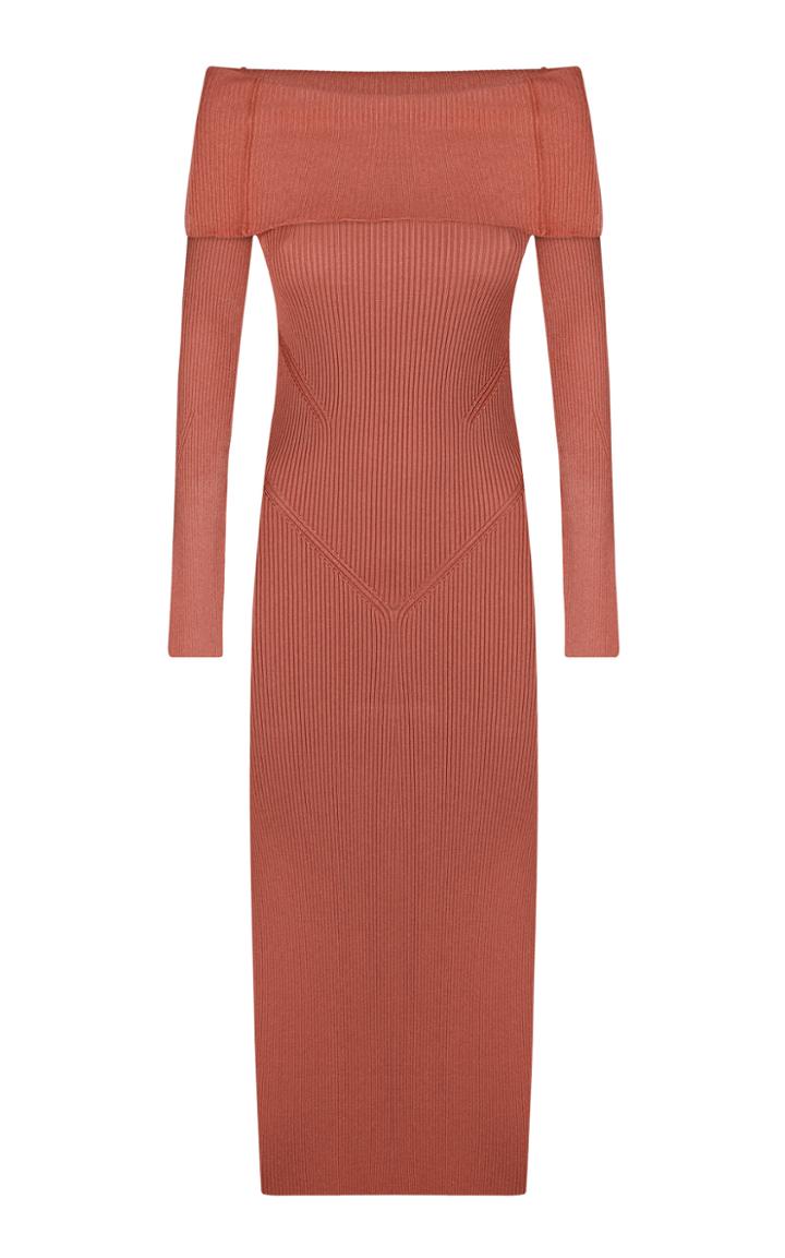 Moda Operandi Anna October Vika Off-the-shoulder Knit Midi Dress
