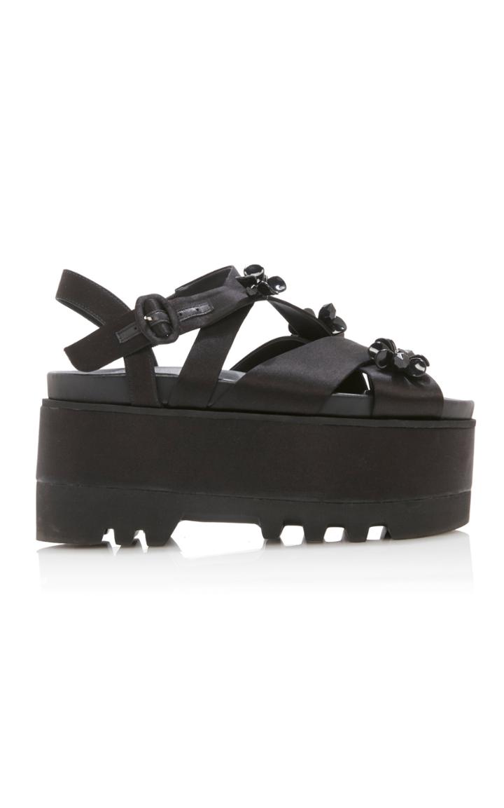 Moda Operandi Simone Rocha Beaded Strappy Flatform Sandals Size: 35