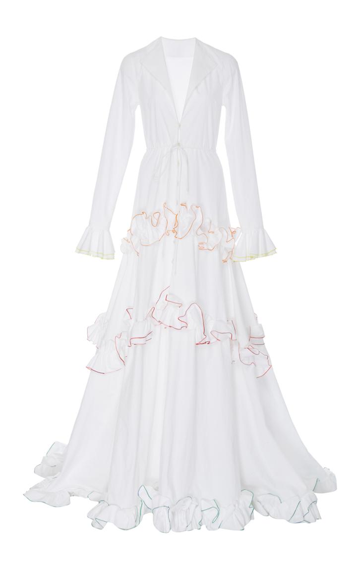 Rosie Assoulin Twisted Ruffle Drawstring Waist Gown