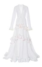 Rosie Assoulin Twisted Ruffle Drawstring Waist Gown