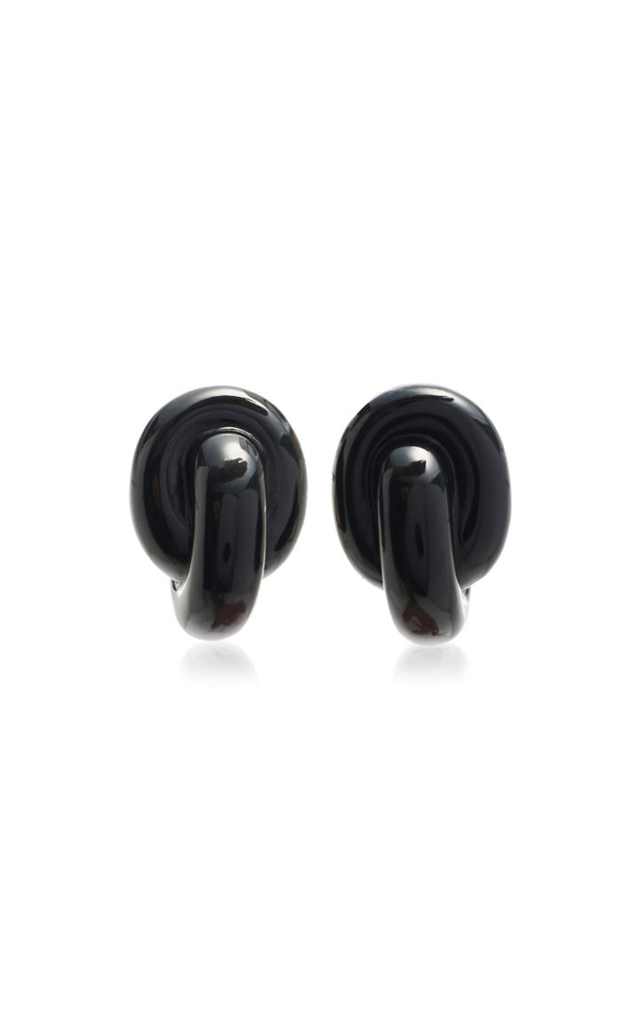 Moda Operandi Particulieres Angela Cummings Black Jade Knot Earrings