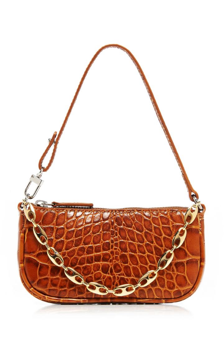 By Far Rachel Mini Croc-effect Leather Shoulder Bag