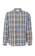 Frame Denim Frayed-hem Plaid Cotton Button-up Shirt