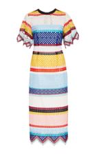 Carolina Herrera Color-blocked Guipure Lace Dress