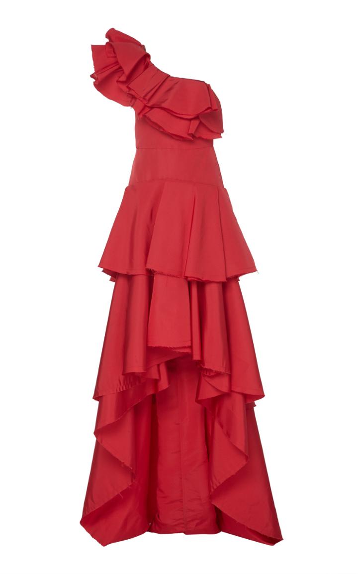 Johanna Ortiz Cumbia Y Luceros One-shoulder Silk Gown
