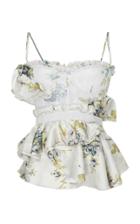 Brock Collection Tori Peony Silk Jacquard Top