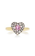 Jemma Wynne 18k Yellow Gold Heart Ring With Sapphires And Diamonds