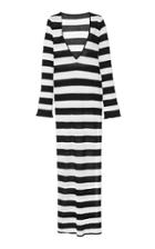 Caroline Constas Long Sleeve Maxi V-neck Dress