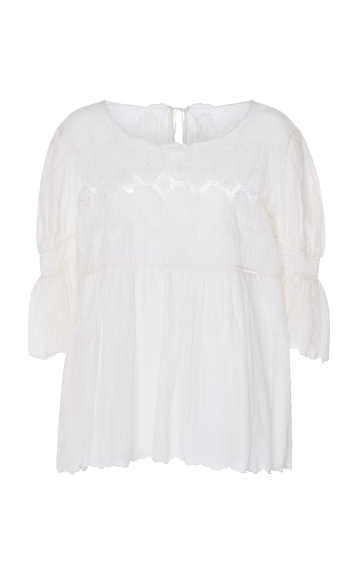 Thierry Colson Tita Lace Cotton Blend Blouse