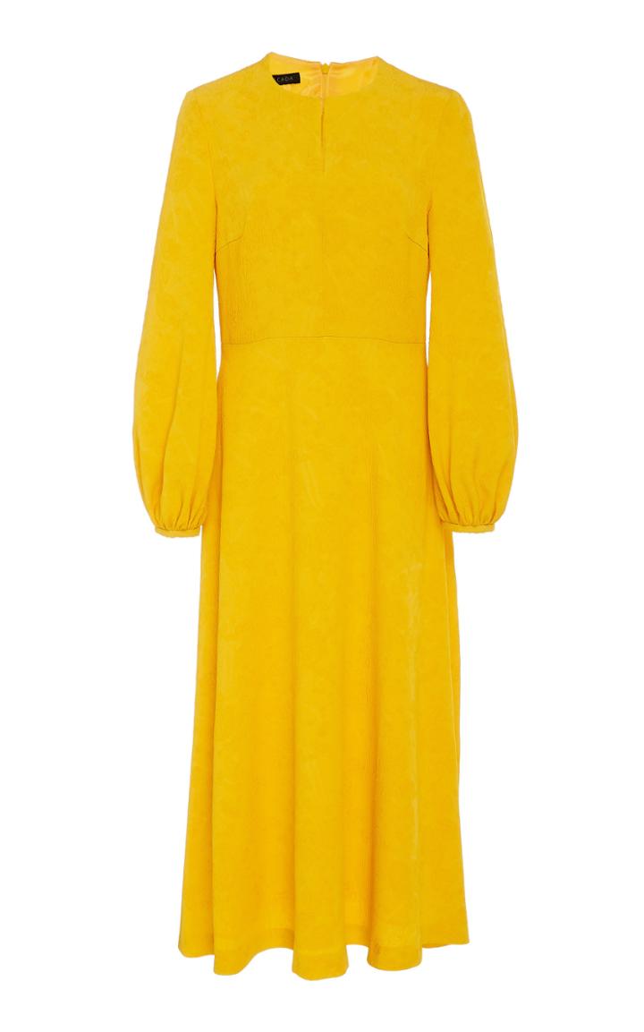 Escada Dehla Floral Jacquard Keyhole Dress