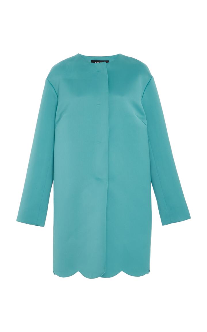 Paule Ka Duchess Satin Scalloped Coat