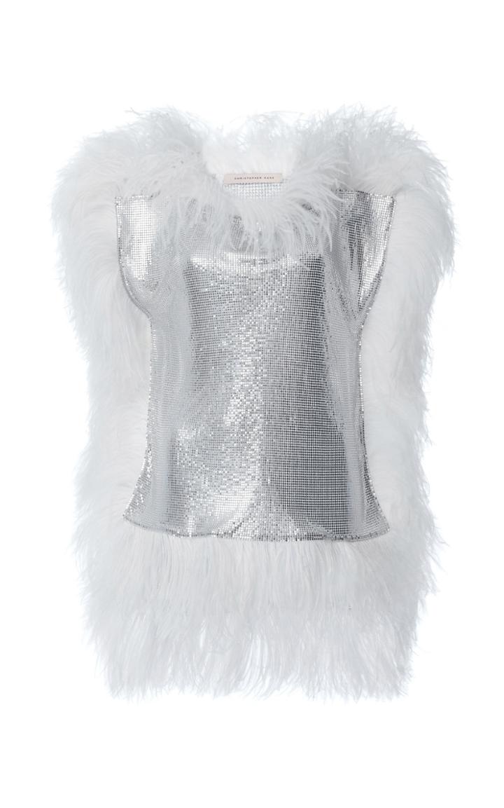 Moda Operandi Christopher Kane Chainmail Feather Top Size: 40
