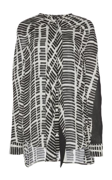 Atlein Cross Draped Silk Shirt