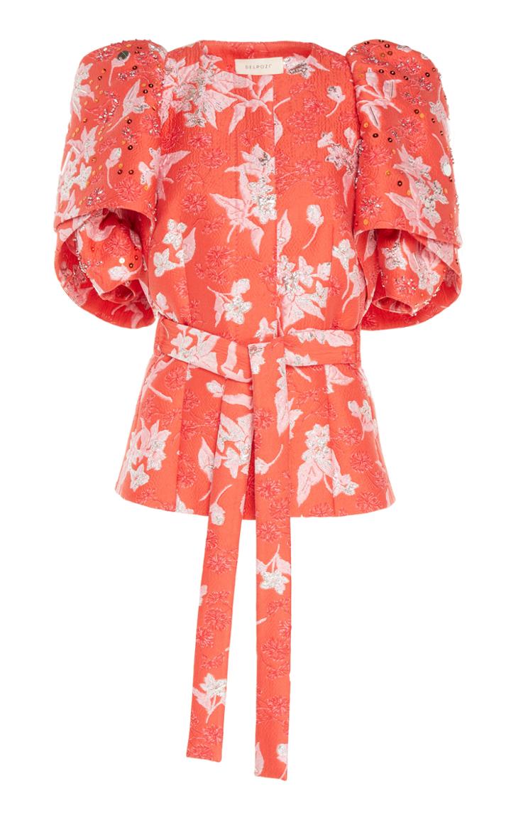 Delpozo Printed Silk-blend Top