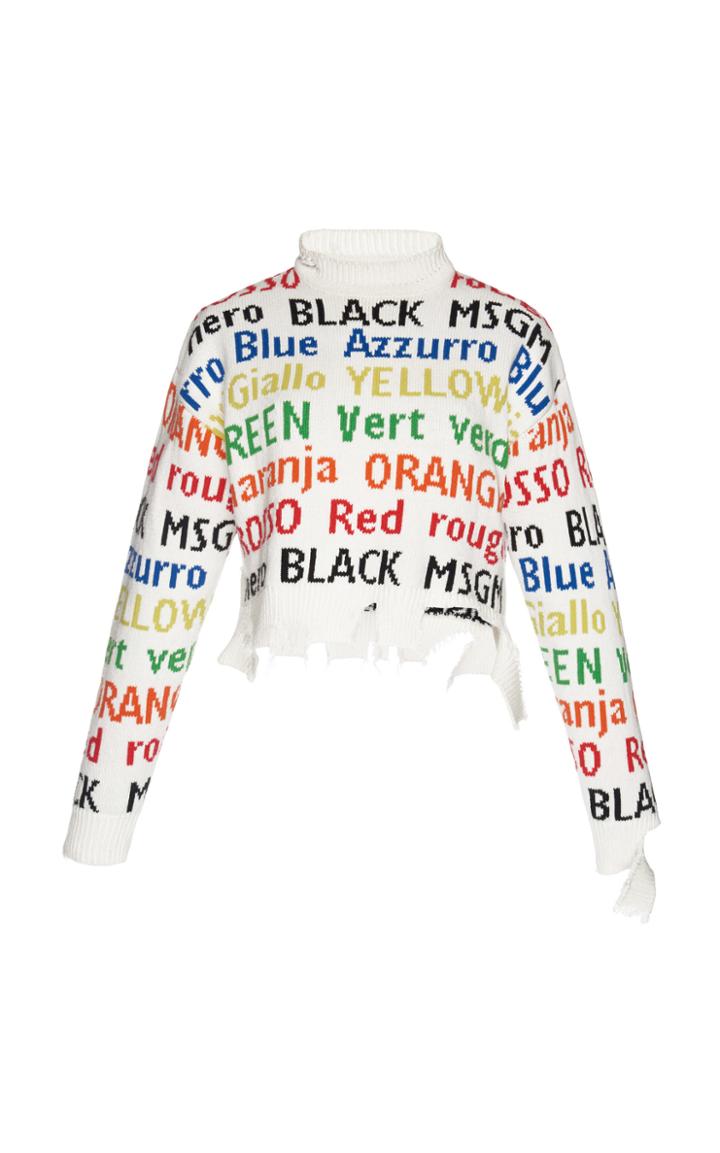 Msgm Graphic Print Crop Knit