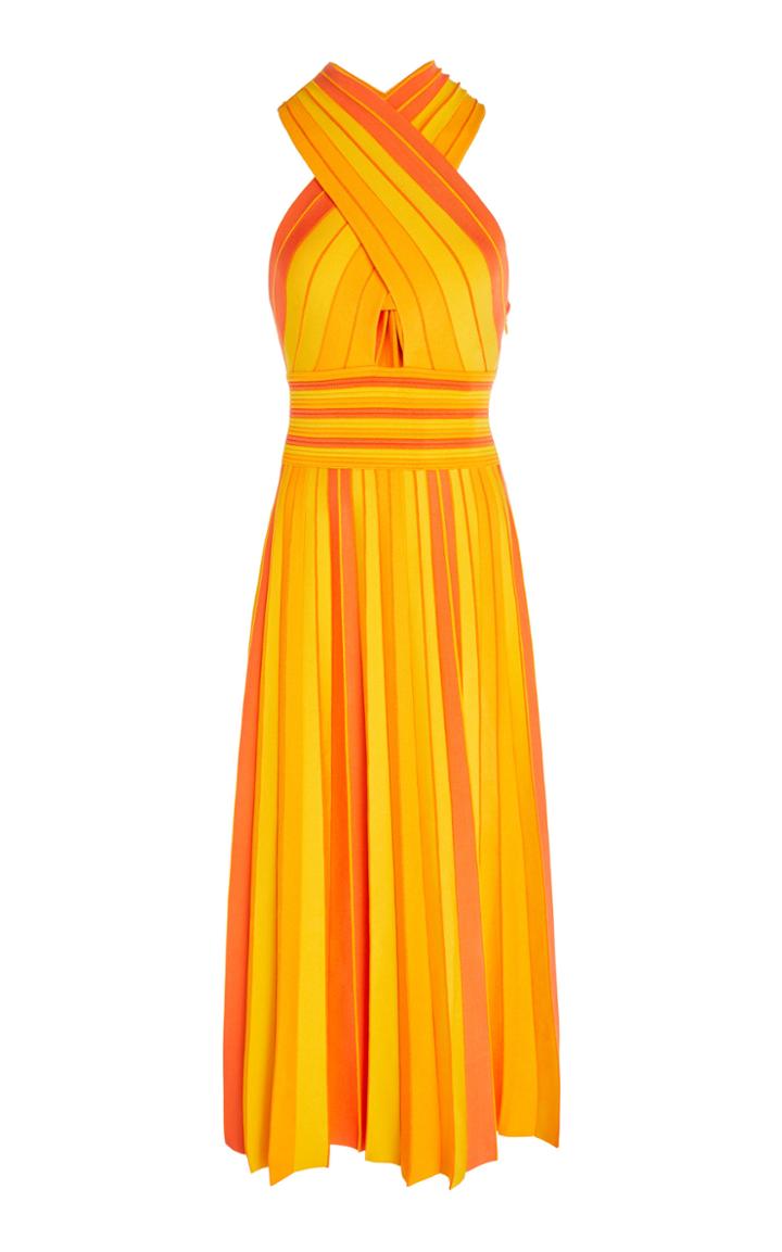 Carolina Herrera Stretch-knit Halterneck Midi Dress