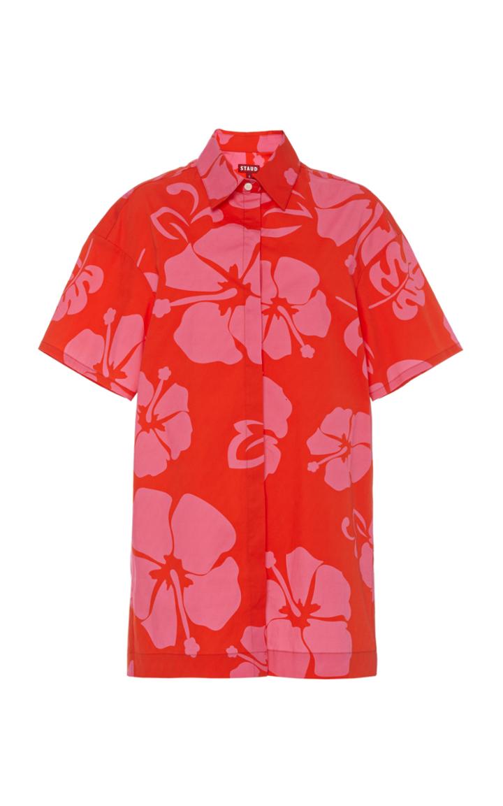 Staud Honu Printed Cotton-poplin Shirt Dress